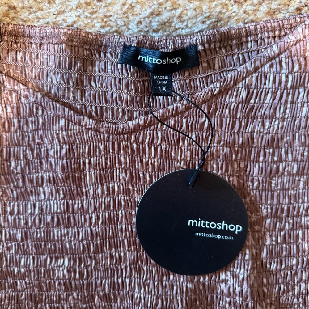 mittoshop Dusty Rose Floral Smocked Midi Dress - Picture 2 of 4